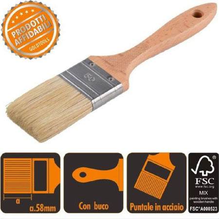 Pennello Piatto 24 Cm Manico In Legno Setole Morbide Per Pittura Vernice 90205 Giochi e giocattoli/Attività creative/Accessori per disegnare e colorare/Pennelli Trade Shop italia - Napoli, Commerciovirtuoso.it
