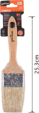 Pennello-Piatto-25.3-Cm-Manico-In-Legno-Setole-Morbide-Per-Pittura-Vernice-90206
