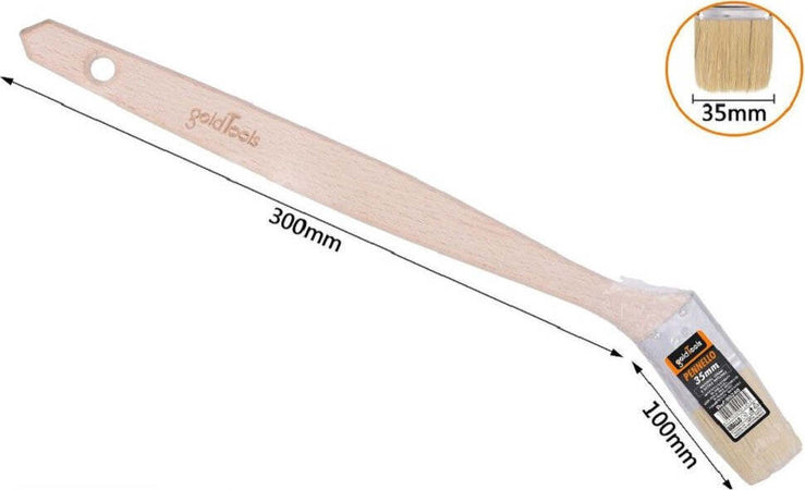Pennello Piatto 35 Mm Obliquo Manico In Legno Lungo Collo Angolare Pittura 90240 Fai da te/Pitture trattamenti per pareti e utensili/Strumenti e attrezzi per verniciatura/Applicazione colore/Pennelli/Pennellesse Trade Shop italia - Napoli, Commerciovirtuoso.it