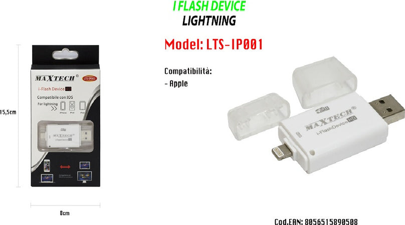 Pennetta Otg Per Schede Sd/tf Usb Adattatore Compatibile Con Ios Maxtech Lts-ip001 Elettronica e telefonia > Telefonia Fissa e Mobile > Accessori Smartphone Trade Shop italia - Napoli, Commerciovirtuoso.it