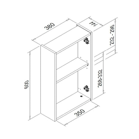 Pensile bagno bianco Solo2 con specchio anta reversibile