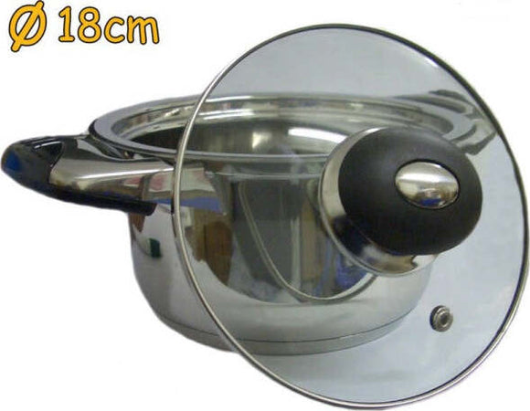 Pentola Casseruola 18 Cm Pentole In Acciaio Inox 18/10 Con Coperchio In Vetro Casa e cucina/Pentole padelle e pirofile/Pentole e padelle/Casseruole Trade Shop italia - Napoli, Commerciovirtuoso.it
