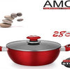 Pentola Con Coperchio Amc Bavaria Italia Art. Amc 28 Cm Pentola Rossa Con Coperchio in Vetro per Cottura Casa e cucina/Pentole padelle e pirofile/Pentole e padelle/Pentole universali L’Orchidea - Siderno, Commerciovirtuoso.it