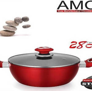 Pentola Con Coperchio Amc Bavaria Italia Art. Amc 28 Cm Pentola Rossa Con Coperchio in Vetro per Cottura Casa e cucina/Pentole padelle e pirofile/Pentole e padelle/Pentole universali L’Orchidea - Siderno, Commerciovirtuoso.it