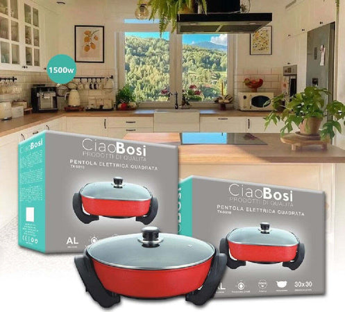 Pentola Elettrica Padella Quadrata Antiaderente 30cm 1500watt Casseruola Tx-9810 Casa e cucina/Pentole padelle e pirofile/Pentole e padelle/Padelle universali Trade Shop italia - Napoli, Commerciovirtuoso.it