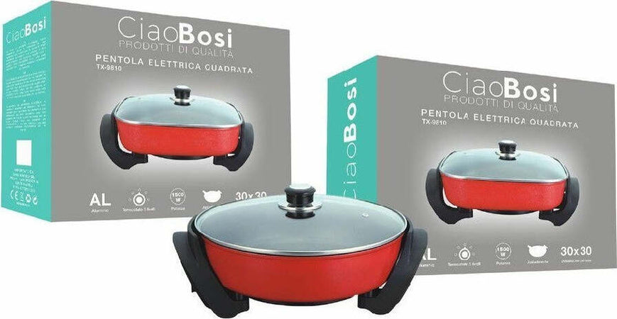 Pentola Elettrica Padella Quadrata Antiaderente 30cm 1500watt Casseruola Tx-9810 Casa e cucina/Pentole padelle e pirofile/Pentole e padelle/Padelle universali Trade Shop italia - Napoli, Commerciovirtuoso.it