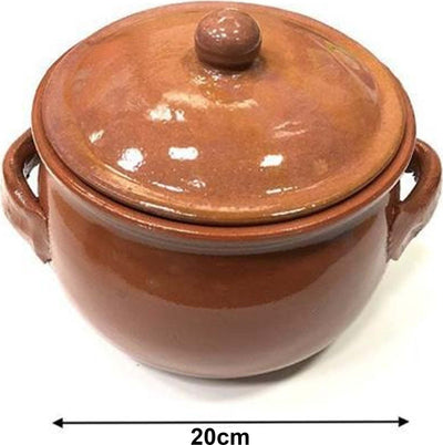 Pentola Tegame In Terracotta Bombata Con Manici E Coperchio Da Forno Cottura 20 Pentole e Padelle Trade Shop italia - Napoli, Commerciovirtuoso.it
