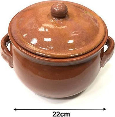Pentola Tegame In Terracotta Bombata Con Manici E Coperchio Da Forno Cottura 22 Pentole e Padelle Trade Shop italia - Napoli, Commerciovirtuoso.it