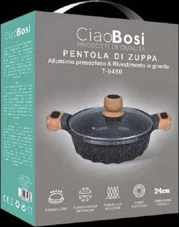 Pentola Tegame Per Zuppa Rivestito Granito Con Coperchio Fondo Basso 24cm T-9480 Casa e cucina/Pentole padelle e pirofile/Pentole e padelle/Padelle universali Trade Shop italia - Napoli, Commerciovirtuoso.it