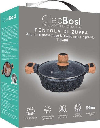 Pentola Tegame Per Zuppa Rivestito Granito Con Coperchio Fondo Basso 24cm T-9480 Casa e cucina/Pentole padelle e pirofile/Pentole e padelle/Padelle universali Trade Shop italia - Napoli, Commerciovirtuoso.it