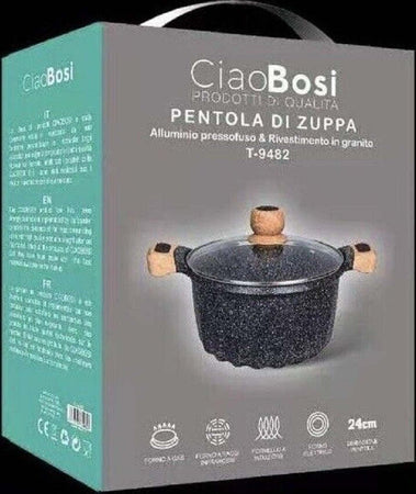 Pentola Tegame Per Zuppa Rivestito In Granito Con Coperchio Vetro 24 Cm T-9482 Casa e cucina/Pentole padelle e pirofile/Pentole e padelle/Padelle universali Trade Shop italia - Napoli, Commerciovirtuoso.it