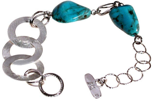 pepite in Turchese  e argento per questo bracciale