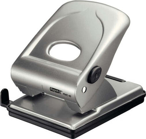 Perforatore FMC40 - massimo 40 fogli - 2 fori - passo 8 cm - argento - Rapid Cancelleria e prodotti per ufficio/Archivio ufficio e accessori per scrivania/Spillatrici e perforatrici/Perforatrici Eurocartuccia - Pavullo, Commerciovirtuoso.it