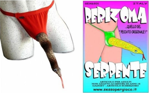 Perizoma Uomo Serpente Umor idea scherzo regalo divertente per festa di addio al Celibato Salute e cura della persona/Erotismo e contraccezione/Sex toys/Gadget per addio al nubilato e al celibato Kondorama - Martinsicuro, Commerciovirtuoso.it