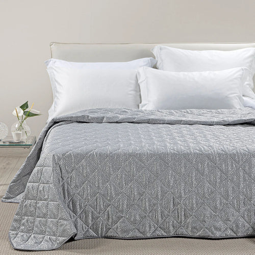 Copriletto Trapuntato In Raso Jacquard Perlee Matrimoniale - Caleffi