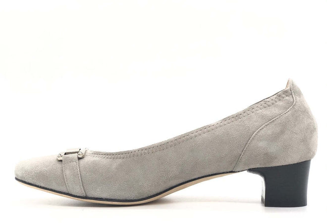 PERLI Décollétè in camoscio grigio chiaro