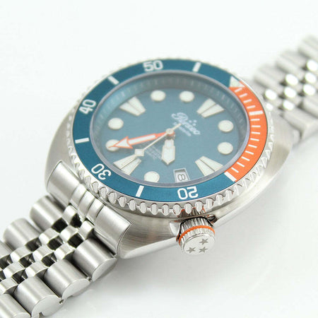 Orologio uomo automatico sub Perseo trestelle tartaruga 200 m azzurro