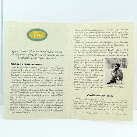 Perseo Orologio uomo meccanico automatico dedicato al pilota Guido Keller - Edizione Limitata 100 pezzi