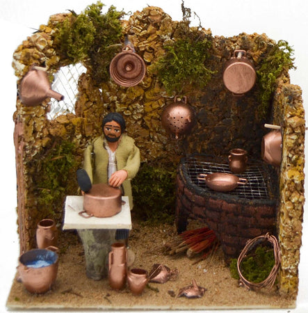 Personaggio Aggiusta tegame mestieri per presepe in movimento in legno e sughero decorazione di Natale Casa e cucina/Decorazioni per interni/Addobbi e decorazioni per ricorrenze/Decorazioni natalizie/Presepi/Statuine e fondali per il presepe MagiediNatale.it - Altamura, Commerciovirtuoso.it