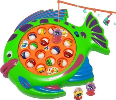 Pesca-Pazza-Forma-Pesce-15-Pesci-Gioco-Tavolo-Bambini-Effetti-Sonori-Gara-4canne