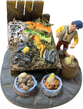 Pescivendolo napoletano statuetta in terracotta artigianale da h 4 cm Casa e cucina/Decorazioni per interni/Addobbi e decorazioni per ricorrenze/Decorazioni natalizie/Presepi/Statuine e fondali per il presepe MagiediNatale.it - Altamura, Commerciovirtuoso.it