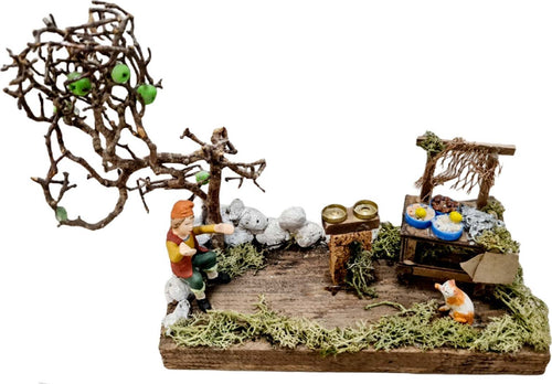 Pescivendolo scenetta per presepe in legno e sughero h 16 cm Casa e cucina/Decorazioni per interni/Addobbi e decorazioni per ricorrenze/Decorazioni natalizie/Presepi/Statuine e fondali per il presepe MagiediNatale.it - Altamura, Commerciovirtuoso.it