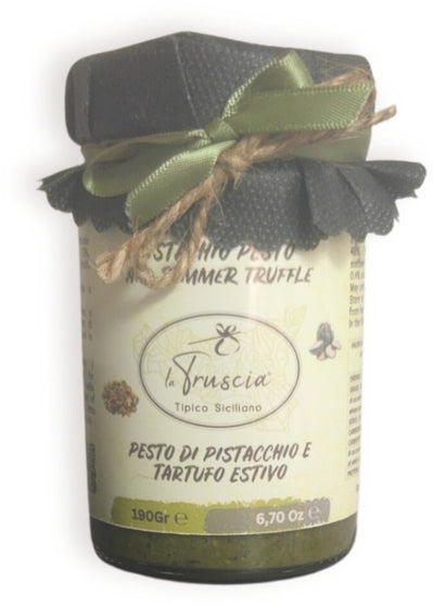 Pesto di Pistacchio al 60% con Pistacchio di Sicilia e Tartufo Estivo Vaso plus