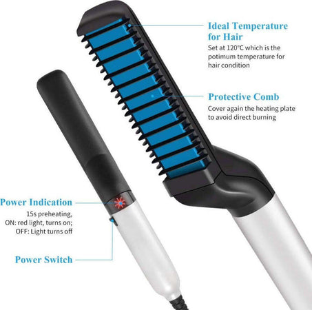 Pettine-Elettrico-Spazzola-Per-Capelli-Professionale-Lisci-E-Ricci-Multifunzione