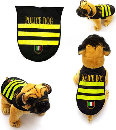 Pettorina-Impermeabile-Vestito-Catarifrangente-Cane-Polizia-Police-Dog-Mantella