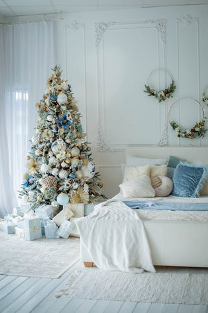 Palline in vetro per albero di natale bianco inverno decorazione natalizia