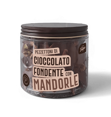 Cioccolato Fondente a Pezzettoni con Mandorle 250gr