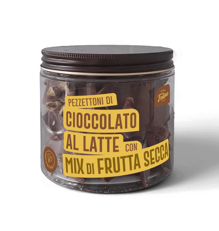 Cioccolato al Latte a Pezzettoni con Mix di Frutta Secca 250gr