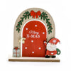 Porta decorativa in legno con babbo per decorazioni natalizie