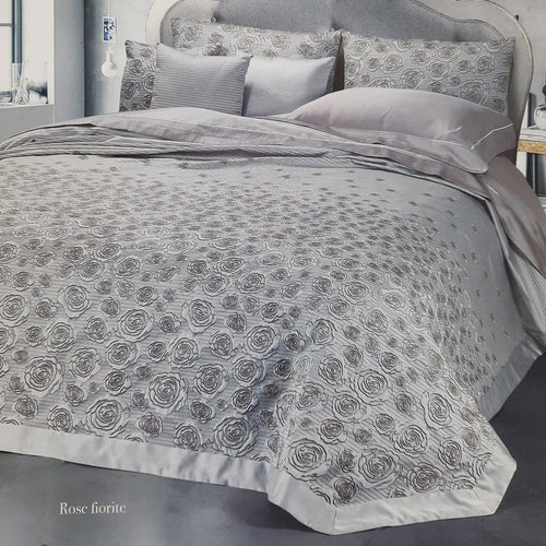 Copriletto Jacquard Agostini Rose Fiorite 270x260