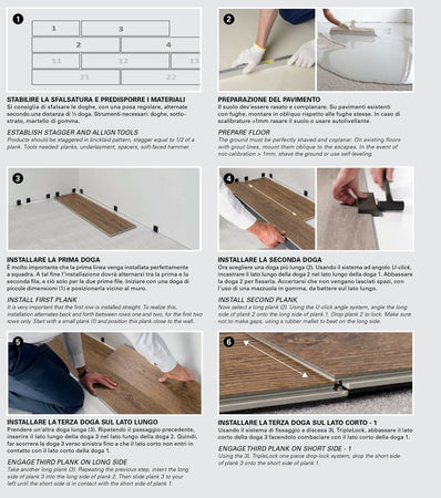 Pavimento laminato ad incastro con tappetino "Vinyl Superior" pannelli di rivestimento a secco effetto legno
