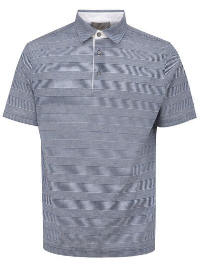 CANALI Polo Canali blu a righe manica corta da uomo