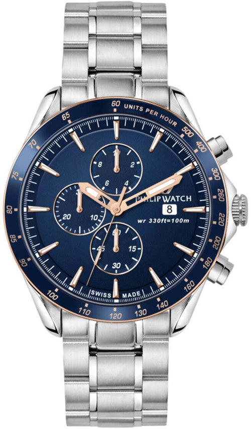 Philip Watch orologio uomo cronografo Blaze blu e oro rosa
