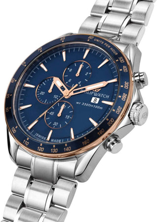 Philip Watch orologio uomo cronografo Blaze blu e oro rosa