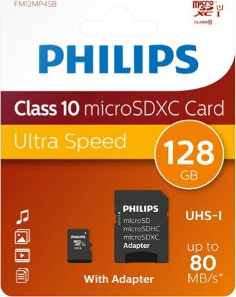 Philips - Micro SDXC Card - 128 GB - classe 10 - adattatore incluso Elettronica/Informatica/Dispositivi archiviazione dati/Dispositivi archiviazione dati esterni/Schede di memoria/Schede Multimedia Eurocartuccia - Pavullo, Commerciovirtuoso.it