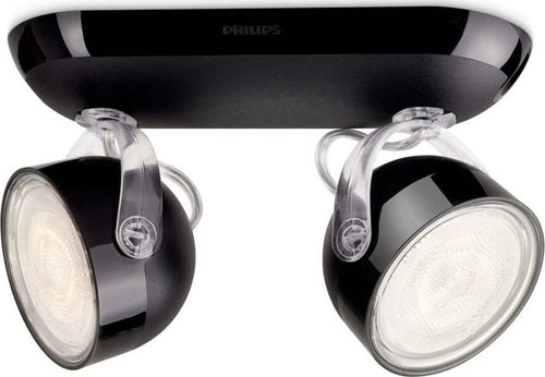 Philips-532323016-Dyna-Lampada-con-2-Faretti-a-LED,-Nero-[Classe-di-efficienza-energetica-A]