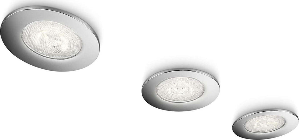 Philips-591001116-Sceptrum-Set-di-3-Faretti-a-LED-da-Incasso,-Cromo-[Classe-di-efficienza-energetica-A]