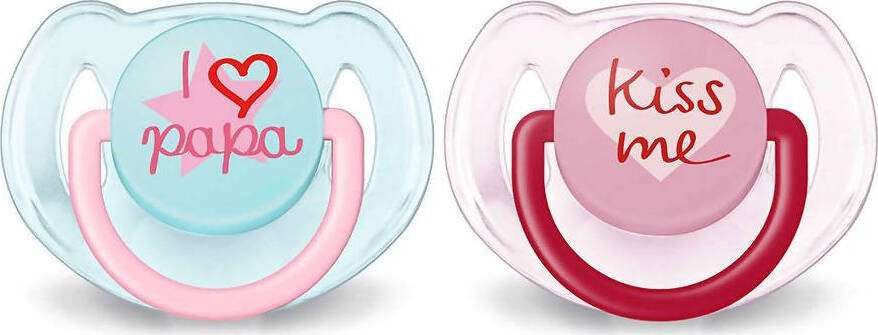 PHILIPS AVENT Succhietto Love Papà / Kiss me 6-18 M Love Fashion 2 pezzi Succhietti Sanitaria Gioia del Bimbo - Villa San Giovanni, Commerciovirtuoso.it