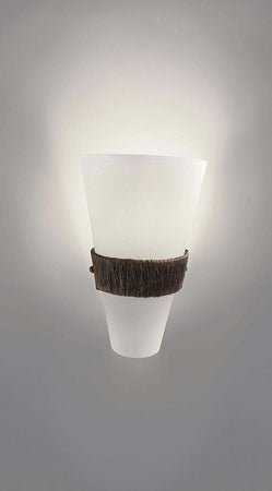 Philips-Bakersfield-Lampada-da-Parete,-Lampadina-Inclusa,-Bianco-con-Fascia-Marrone-Antico-[Classe-di-efficienza-energetica-A]