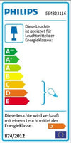 Philips-Balsa-Barra-Spot-2-Luci-in-Metallo-Bianco-e-Dettaglio-Cromo,-Lampadina-Inclusa-[Classe-di-efficienza-energetica-D]