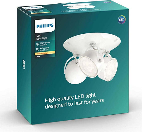 Philips-Dyna-Lampada-da-Soffitto-con-3-Faretti-LED,-Bianco-[Classe-di-efficienza-energetica-A]