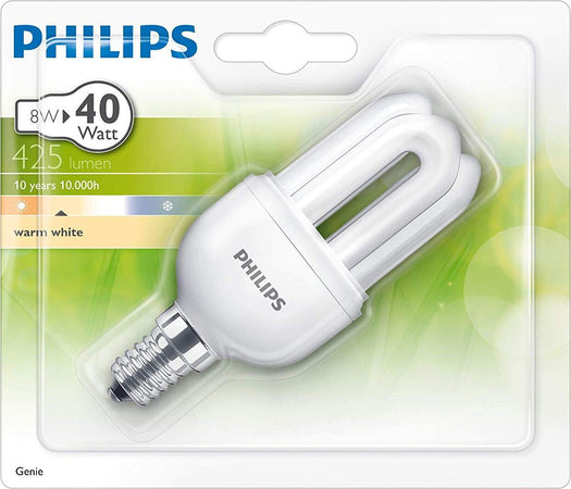 Philips-G10Y8E14B1-Lampadina-a-RisparmioEnergetico,-8W-(Corrispondenti-a-40W),-Attacco-Piccolo-E14,-Luce-Bianca-Calda-[Classe-di-efficienza-energetica-A]