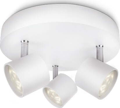 Philips-Lampada-da-Soffitto-con-3-Spot-LED,-Alluminio,-Bianco-[Classe-di-efficienza-energetica-A]