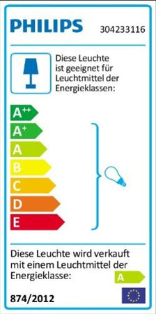 Philips-Peace-Lampada-da-Soffitto,-Barrain-Metallo,-Lampadina-RE-11-W-Inclusa,-Bianco,-28.6-cm-[Classe-di-efficienza-energetica-A]