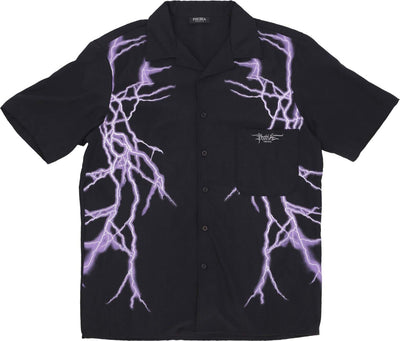 PHOBIA-Camicia-Manica-Corta-Uomo-Lateral-Lightning-Shirt-Black/purple-da-uomo