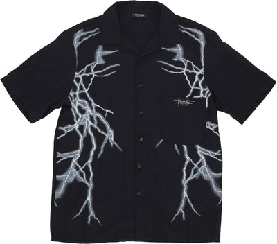 PHOBIA-Camicia-Manica-Corta-Uomo-Lateral-Lightning-Shirt-Black/white-da-uomo
